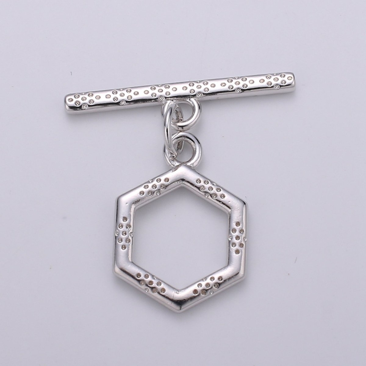 Bee hive Toggle Clasp, 24K Gold Filled Toggle Clasps - Unique OT Clasp Hexagon Geometric Clasp for geometric Jewelry Supply L-090 L-093 L-094 L-095 - DLUXCA