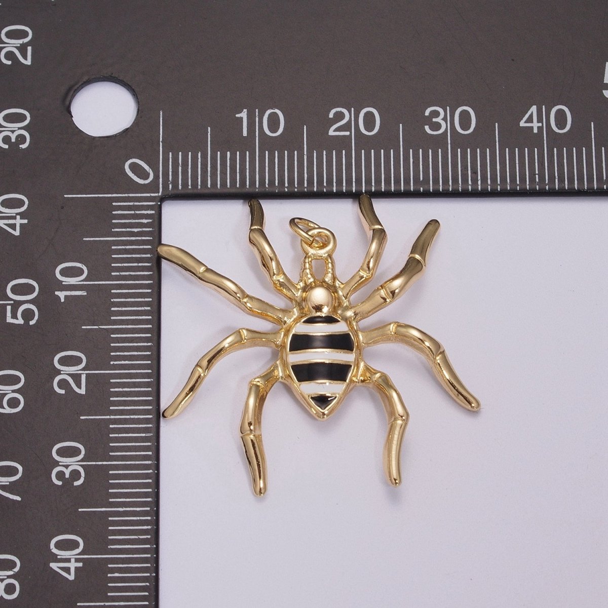 Big Black Spider Charm Pendant | Enamel Spider Charm | Halloween Enamel Pendants | Halloween Inspired Spider Charms | Black Spider Charm, M-789 - DLUXCA