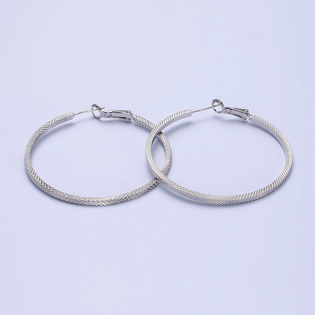 Big Gold Patterned Hoop Earrings Silver Textured Hoop Earring AB761 - AB768 - DLUXCA