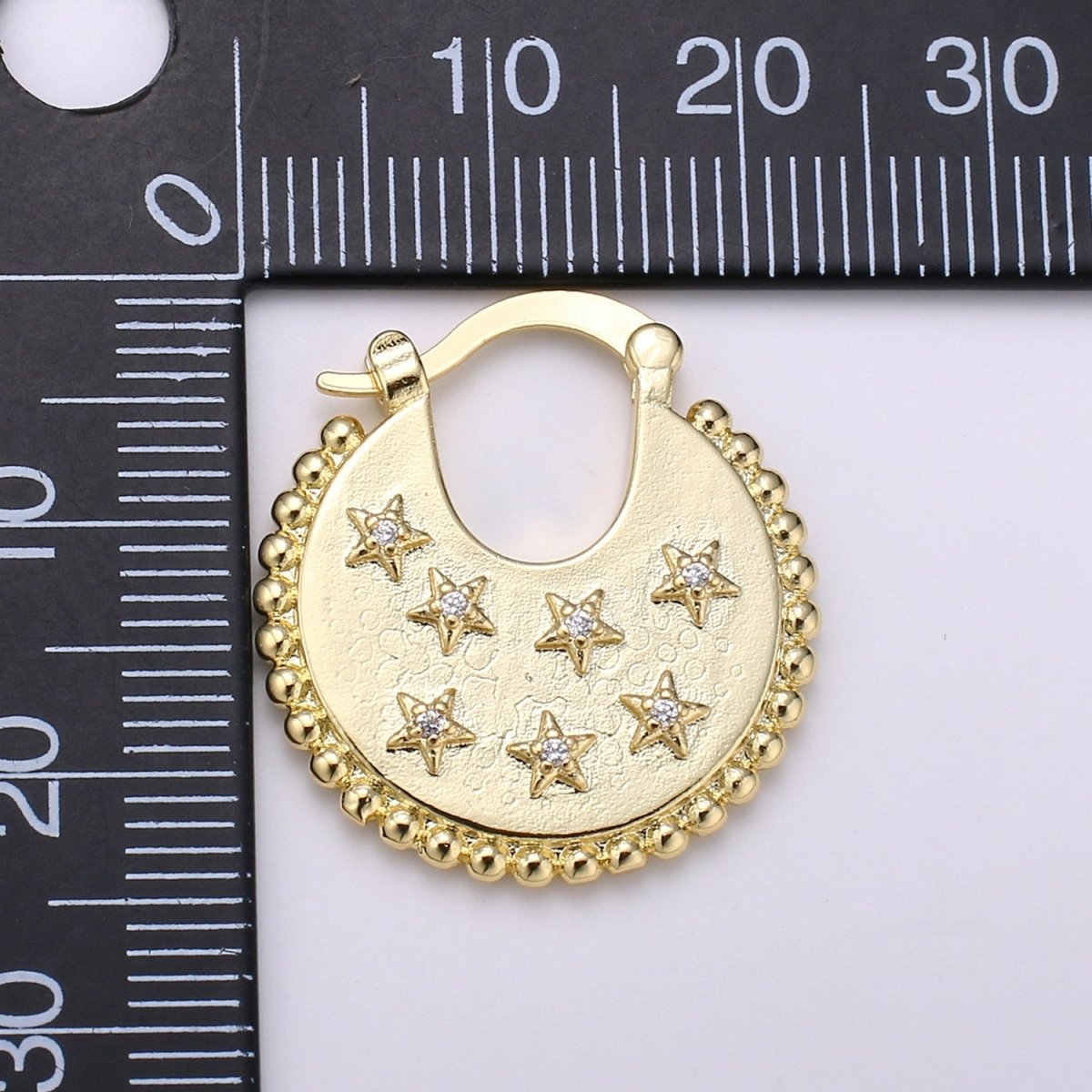 Big Statement Gold Earrings, Gold Fan Earrings, Large Star Gold Earrings, Women Celestial Earrings Bold Statement Jewelry Q-338 - DLUXCA