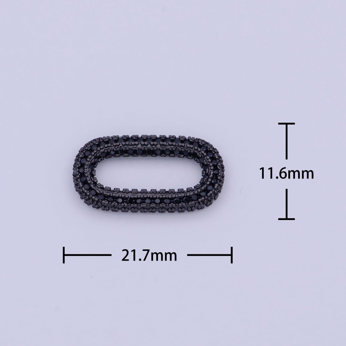 Black Cz Necklace Enhancer Clasp Oval Link K-041 - DLUXCA