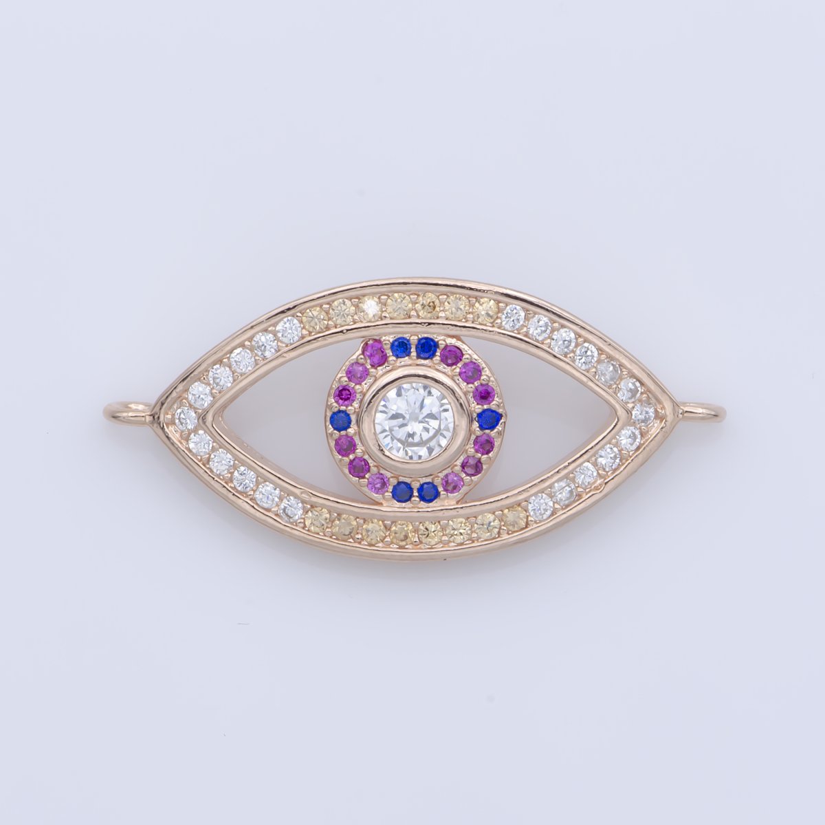 Black Legendary Evil Eye Lucky Charm Safe Protection Turkey DIY Cubic Zirconia Bracelet Charm Bead Finding Connector For Jewelry Making F-252 - DLUXCA