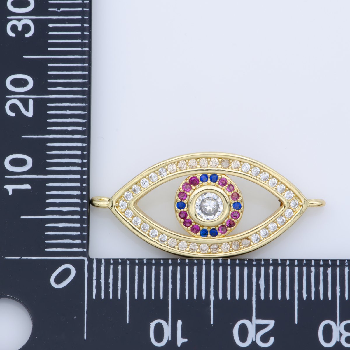 Black Legendary Evil Eye Lucky Charm Safe Protection Turkey DIY Cubic Zirconia Bracelet Charm Bead Finding Connector For Jewelry Making F-252 - DLUXCA