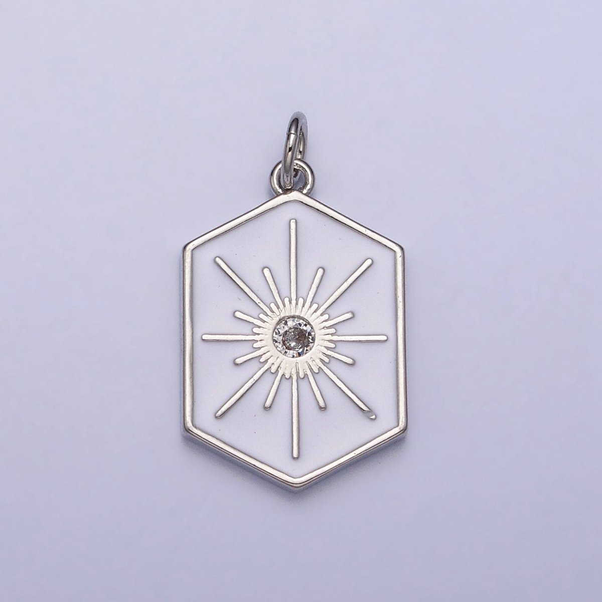 Black, White, Purple Hexagonal Celestial Sun Star Charm in Gold & Silver | AC320 - AC325 - DLUXCA