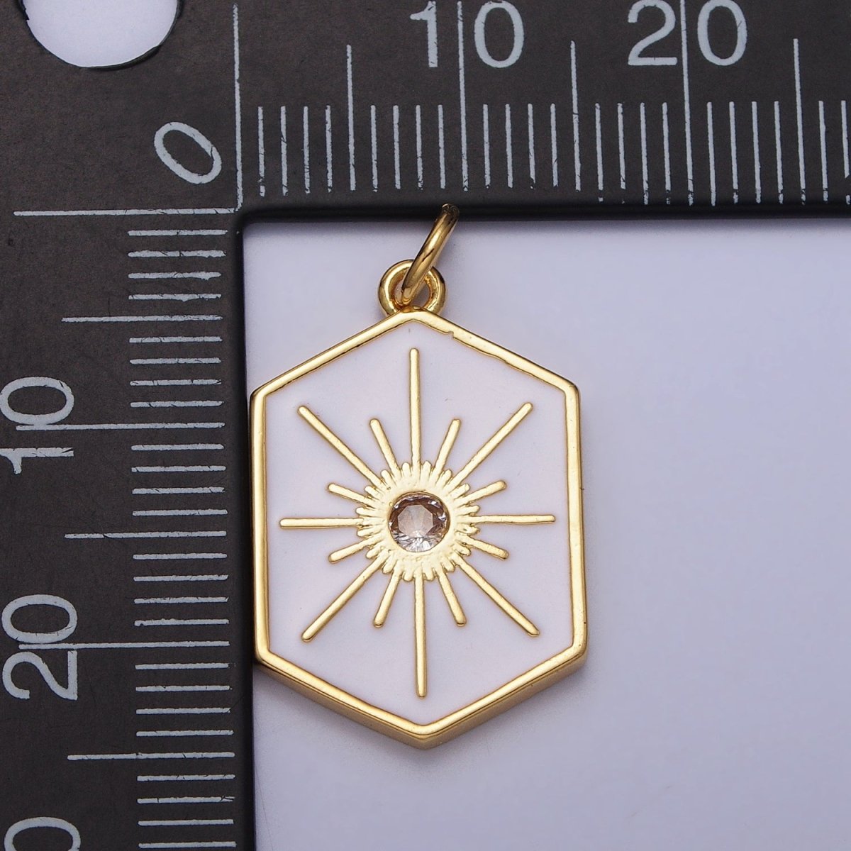 Black, White, Purple Hexagonal Celestial Sun Star Charm in Gold & Silver | AC320 - AC325 - DLUXCA
