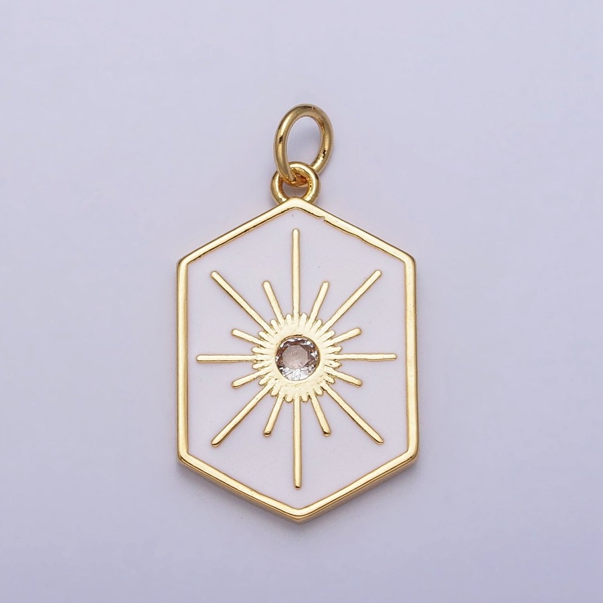Black, White, Purple Hexagonal Celestial Sun Star Charm in Gold & Silver | AC320 - AC325 - DLUXCA