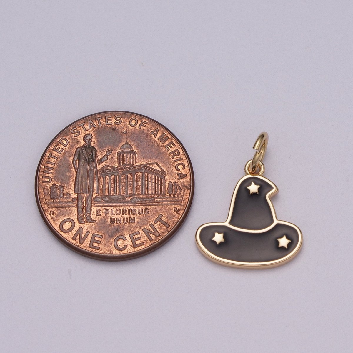 Black White Sorcerer Apprentice Miniature Hat Charm with Star, Fantasia Wizard Headpiece for Bracelet Necklace Earring Halloween Jewelry Inispired, M-853-M-854 - DLUXCA