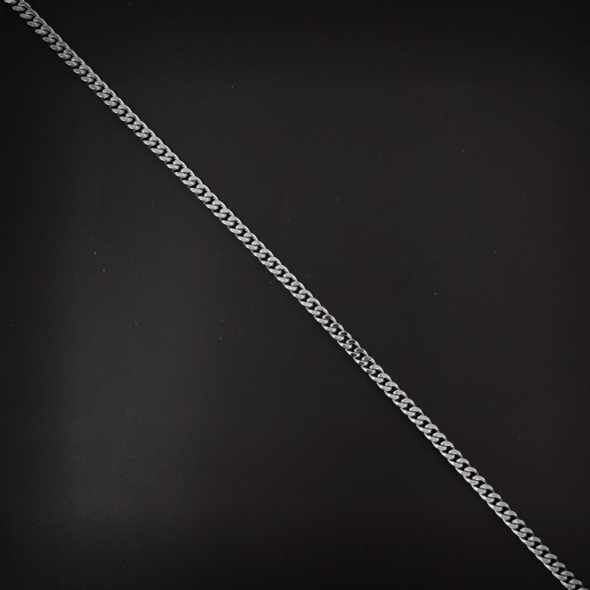 BLOWOUT 17.7 inch Curb Chain Necklace, White Gold Filled Finished Necklace For Jewelry Making, 3.5mm Width Curb Necklace w/Lobster Clasps | CN-624 Clearance Pricing - DLUXCA