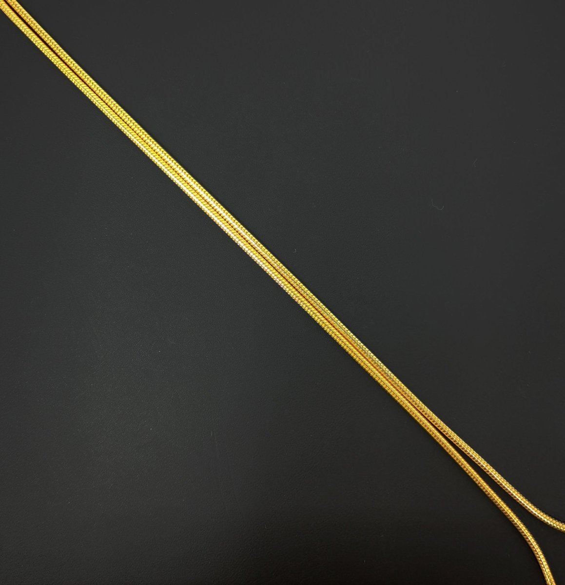 BLOWOUT 18 inch Ready To Use 24K Gold Filled 1mm Cocoon Snake Spring Ring Necklace | CN-461 Clearance Pricing - DLUXCA