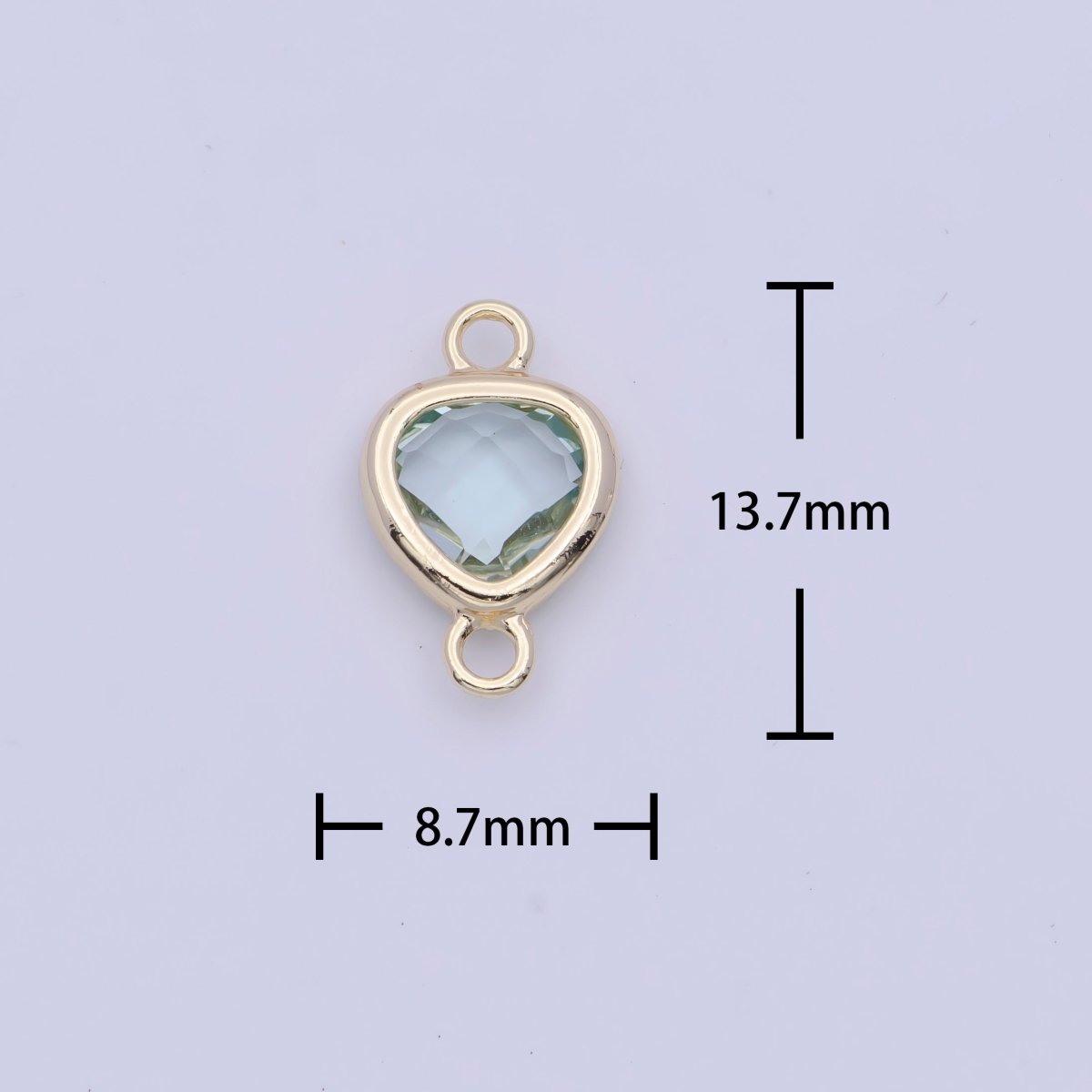 Blue Aqua Triangle Cubic Zirconia Link Connector Jewelry Making Supply G-550 - DLUXCA