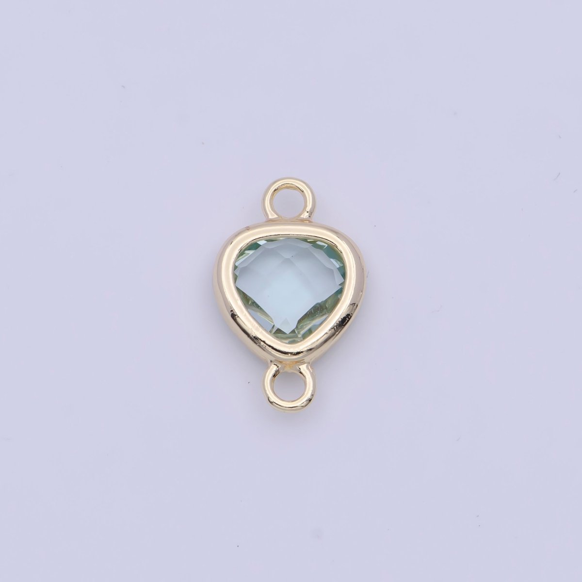Blue Aqua Triangle Cubic Zirconia Link Connector Jewelry Making Supply G-550 - DLUXCA