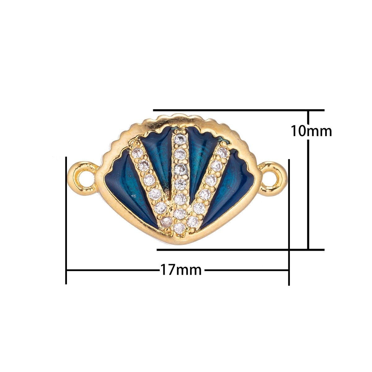 Blue Gold Filled Shell Connector F-043 - DLUXCA