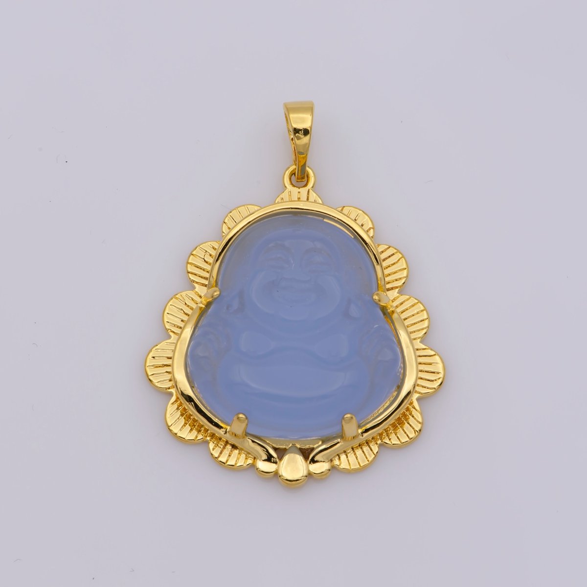 Blue Jade Buddha Pendant in Silver Green Jade Buddha Pendant in Silver O-172 ~ O-174 - DLUXCA