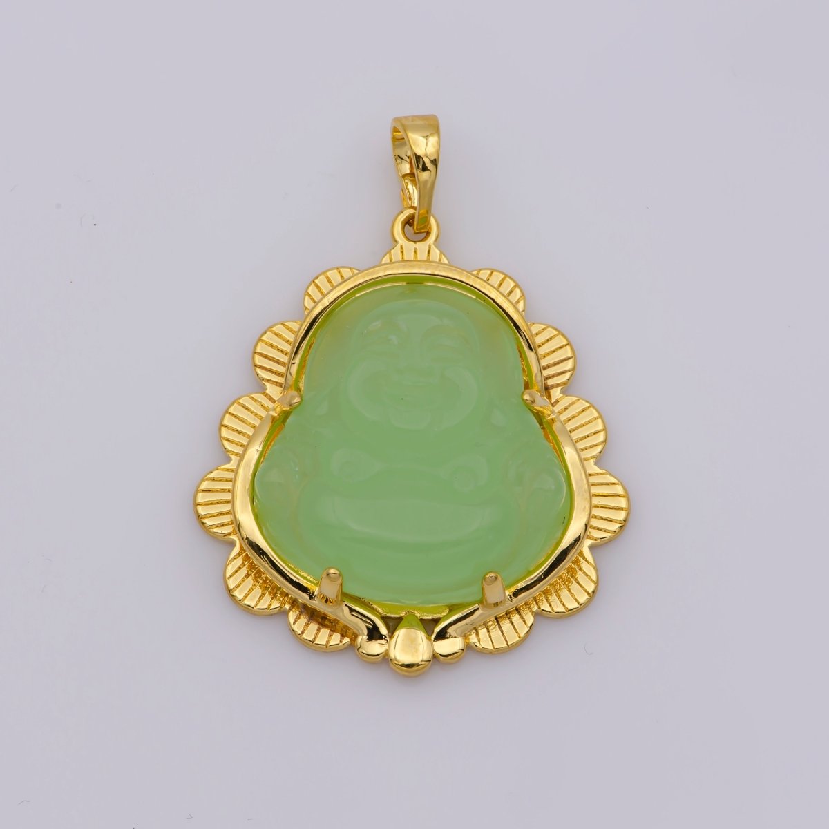 Blue Jade Buddha Pendant in Silver Green Jade Buddha Pendant in Silver O-172 ~ O-174 - DLUXCA