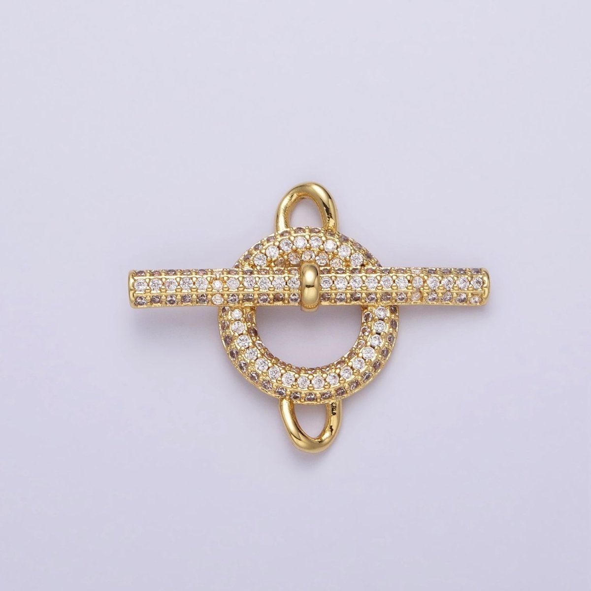 Blue Pink Green Clear Micro Paved 14K Gold Filled Toggle Clasps For Necklace Bracelet Findings | Y-734 ~ Y-737 - DLUXCA