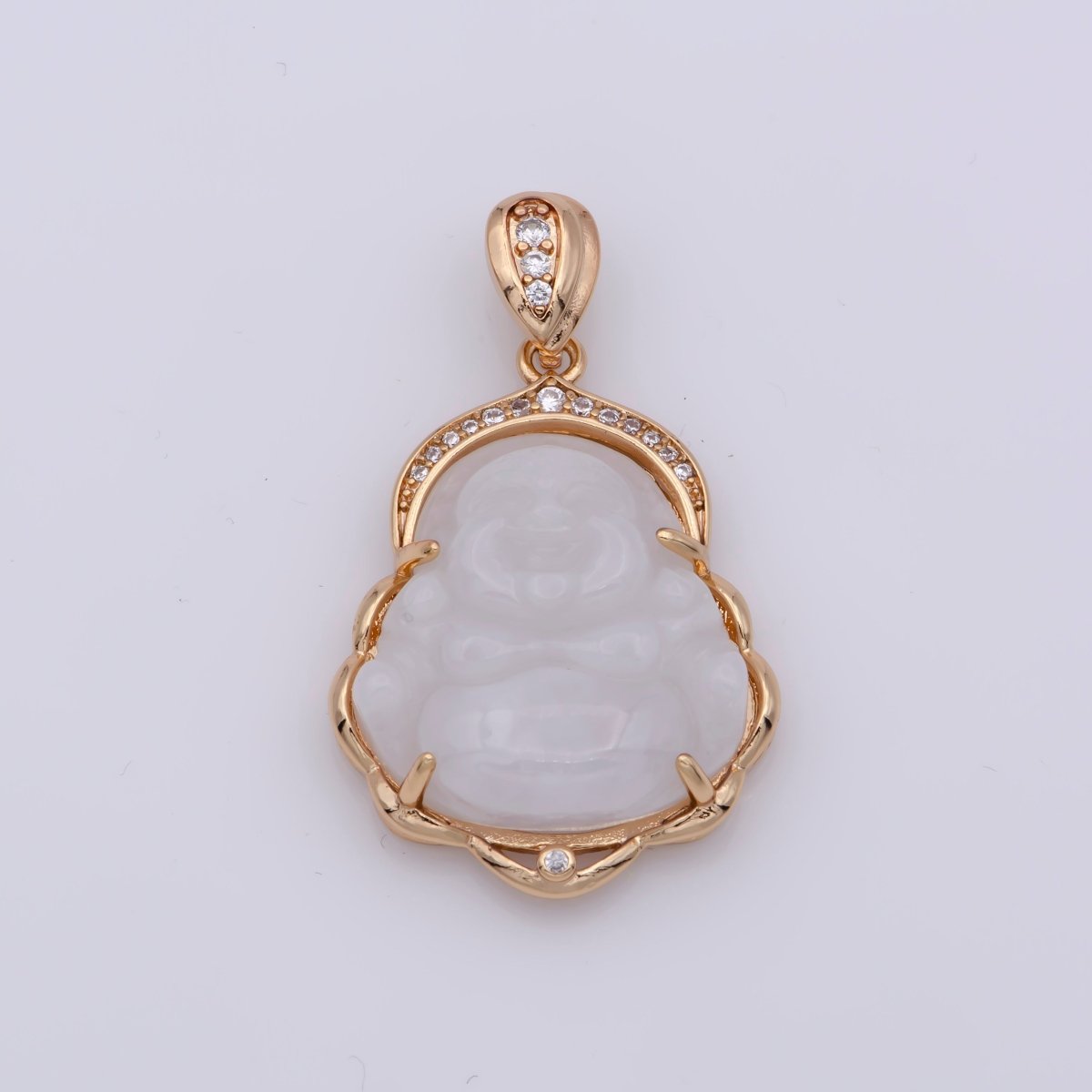 Blue Purple Red Pink Jade Buddha Pendant 18k Gold Filled Bezel O-120,O-121,O-123 ~ O-129,O-137,O-238,O-239,O-243 - DLUXCA