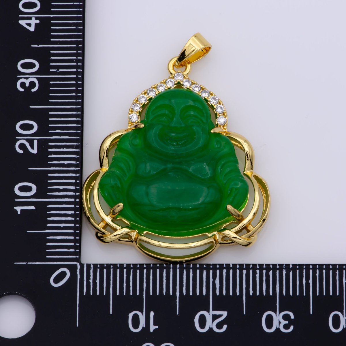 Blue Purple Red Pink Jade Buddha Pendant 18k Gold Filled Bezel O-120,O-121,O-123 ~ O-129,O-137,O-238,O-239,O-243 - DLUXCA