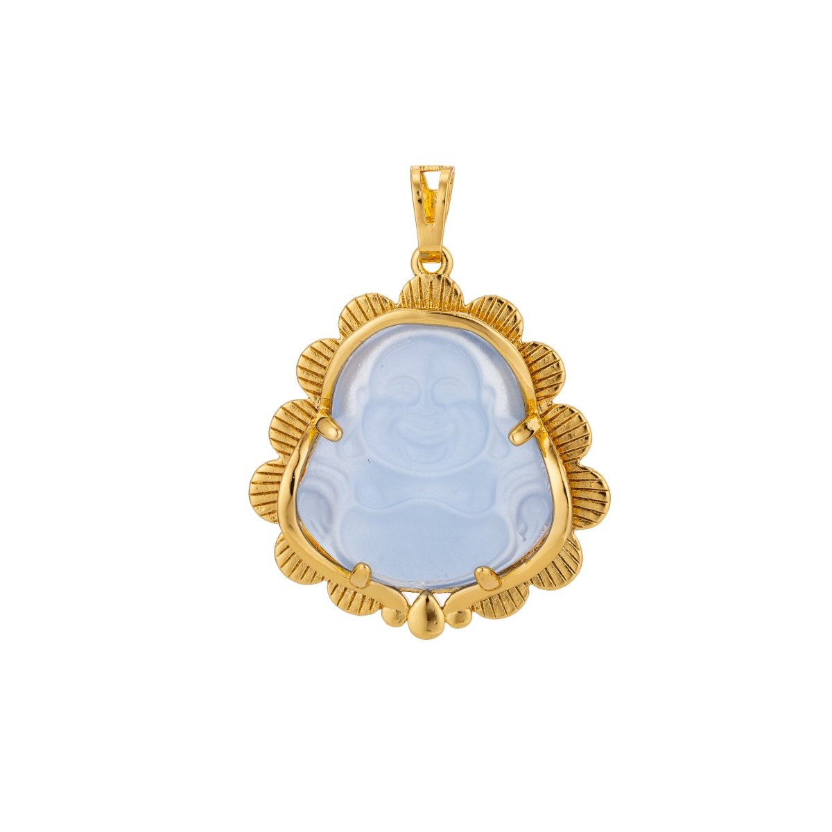 Blue Purple Red Pink Jade Buddha Pendant 18k Gold Filled Bezel O-120,O-121,O-123 ~ O-129,O-137,O-238,O-239,O-243 - DLUXCA
