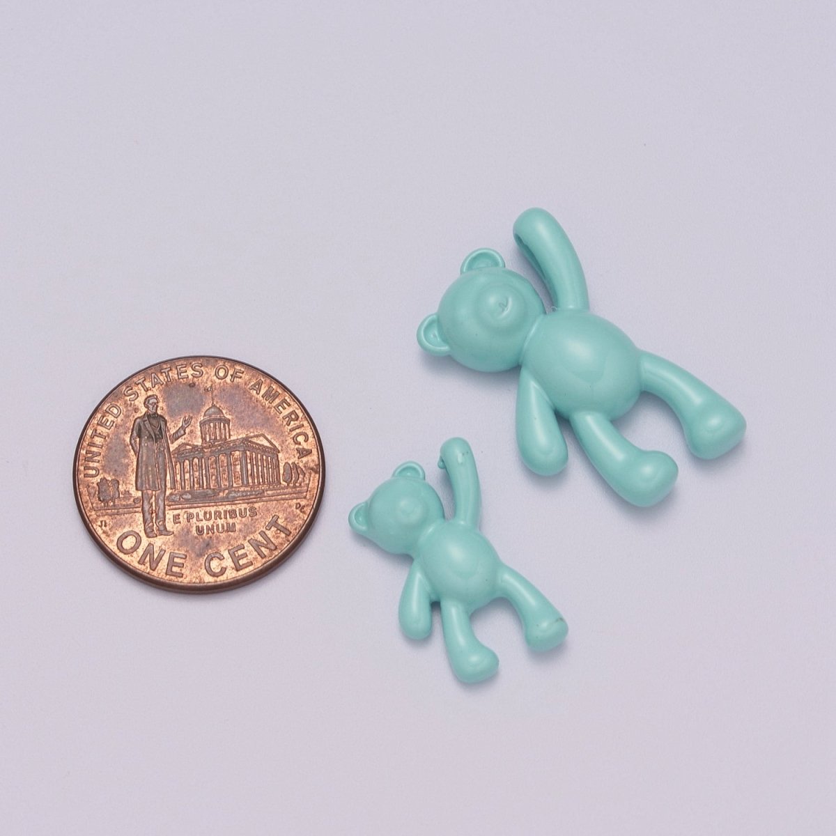 Blue Teddy Bear Charm Dangle Pendant Hold My Hand Bear Hug Charm for Necklace Bracelet Earring Supply M-893 M-894 - DLUXCA