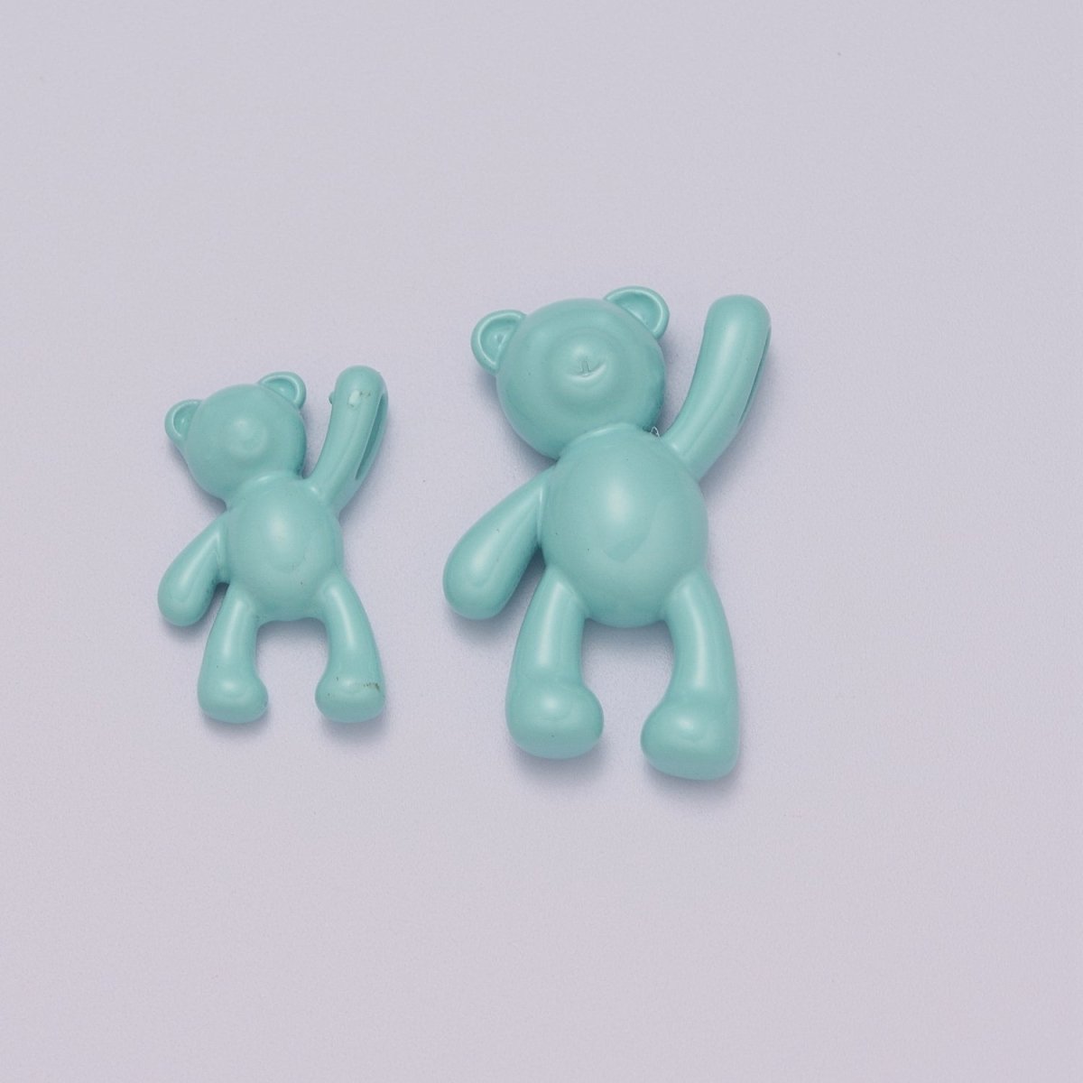 Blue Teddy Bear Charm Dangle Pendant Hold My Hand Bear Hug Charm for Necklace Bracelet Earring Supply M-893 M-894 - DLUXCA