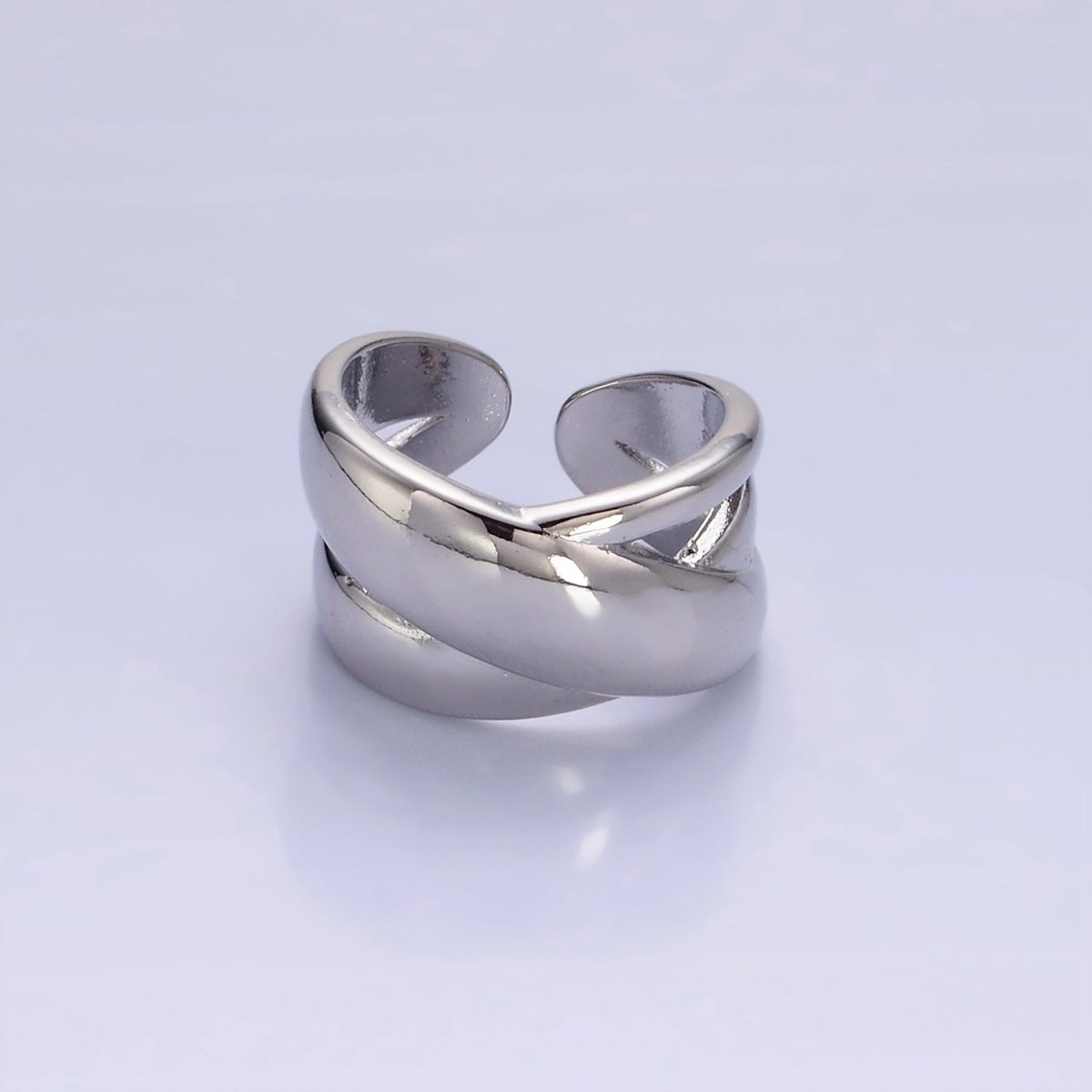 Bold 14K Gold Filled Crisscross Statement Ring in gold and silver | O1274 O1275 - DLUXCA