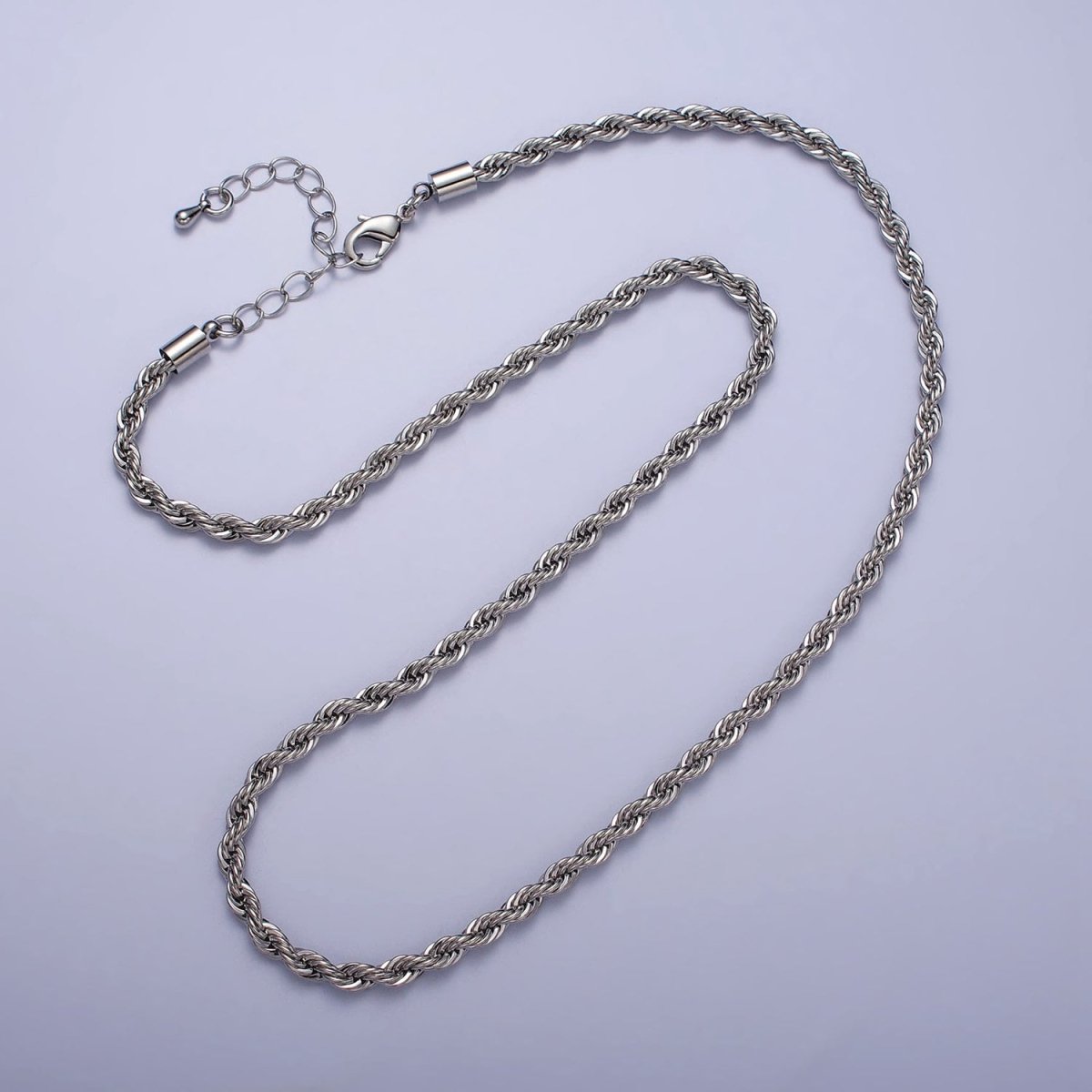 Bold Gold Rope necklace, Thick Chunky chain necklace 4mm Twist Necklace 18", 20 inch + 2 inch extender | WA-1536 WA-1537 Clearance Pricing - DLUXCA