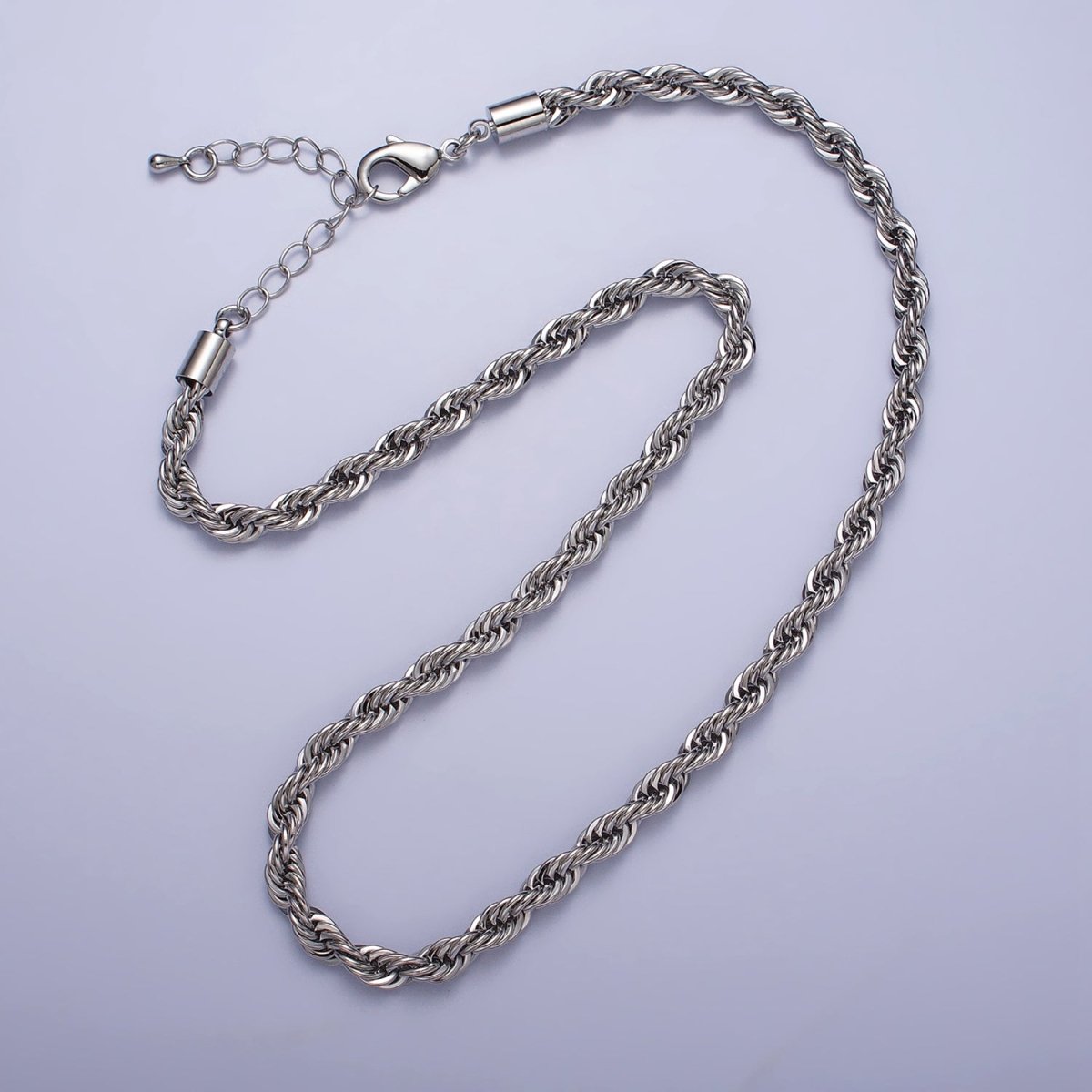 Bold Gold Rope necklace, Thick Chunky chain necklace 5mm Twist Necklace 17", 19.5 inch + 2 inch extender | WA-1532 WA-1533 WA-1534 WA-1535 Clearance Pricing - DLUXCA