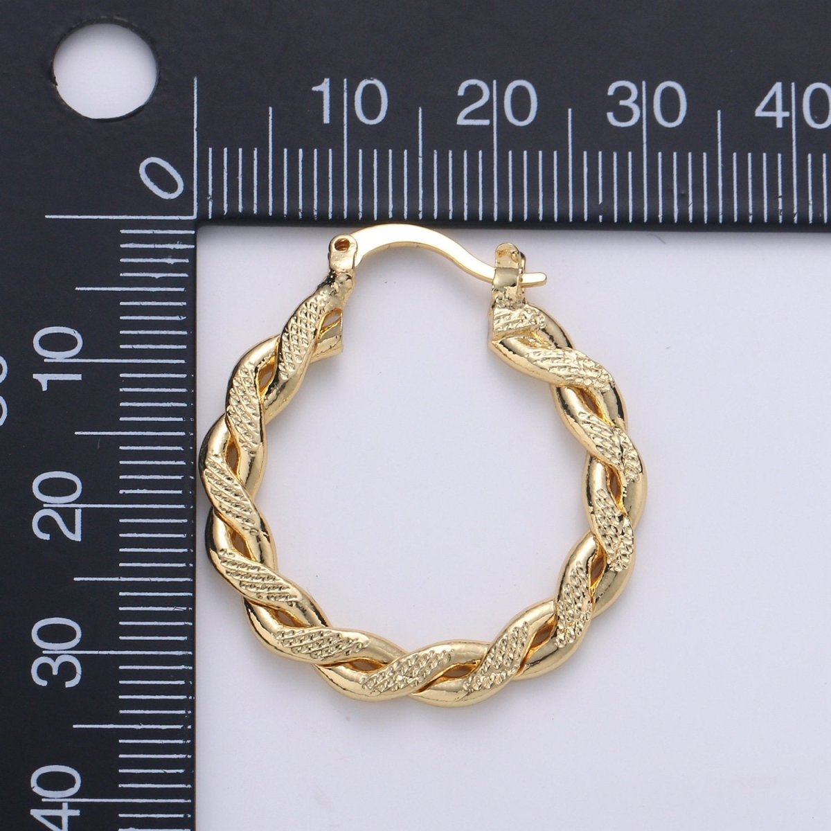 Bold Twisted Hoops in Gold • Minimalist Earrings • Modern Thick Hoops • Perfect Gift for Her Statement Hoops Earring in Vermeil 30mm Hoops Q-237 - DLUXCA