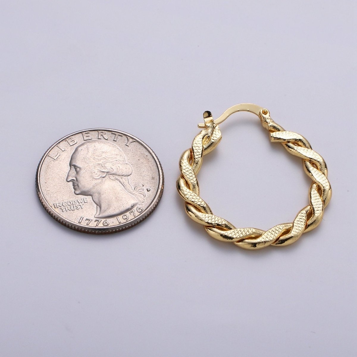 Bold Twisted Hoops in Gold • Minimalist Earrings • Modern Thick Hoops • Perfect Gift for Her Statement Hoops Earring in Vermeil 30mm Hoops Q-237 - DLUXCA