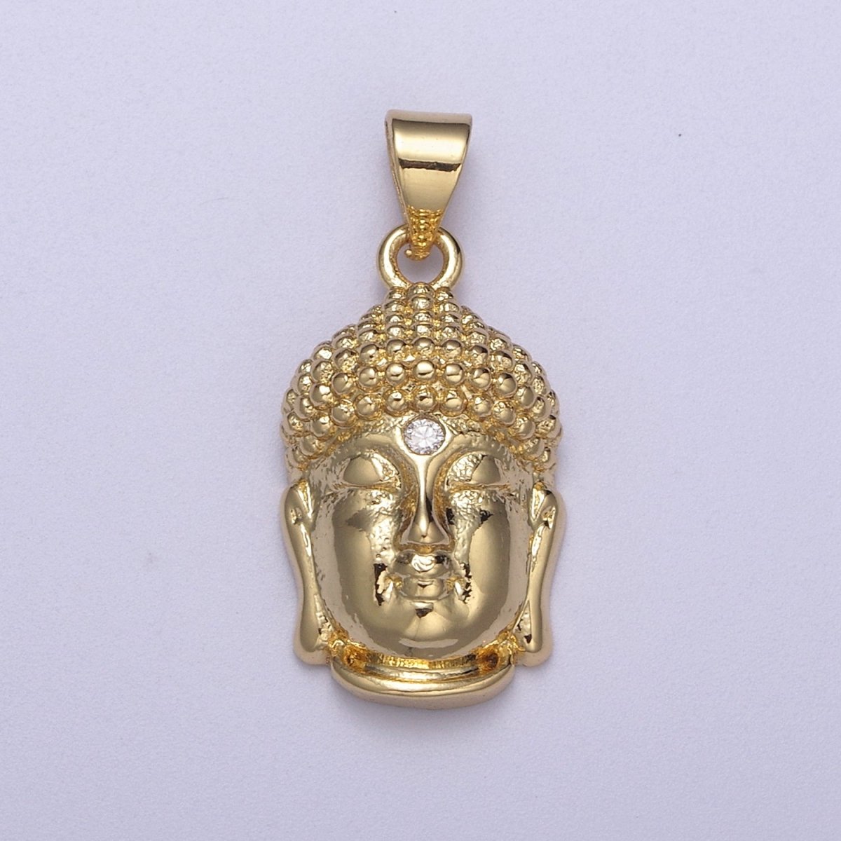 Buddha Head Gold Pendant Necklace Charm H-129 - DLUXCA