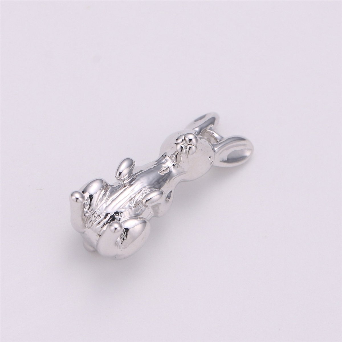 Bunny Charm, Rabbit Charm, Easter Charm, 3d Animal Charm, Animal Lover, Gold Filled Charm for Jewelry Making Supply C-526 - DLUXCA