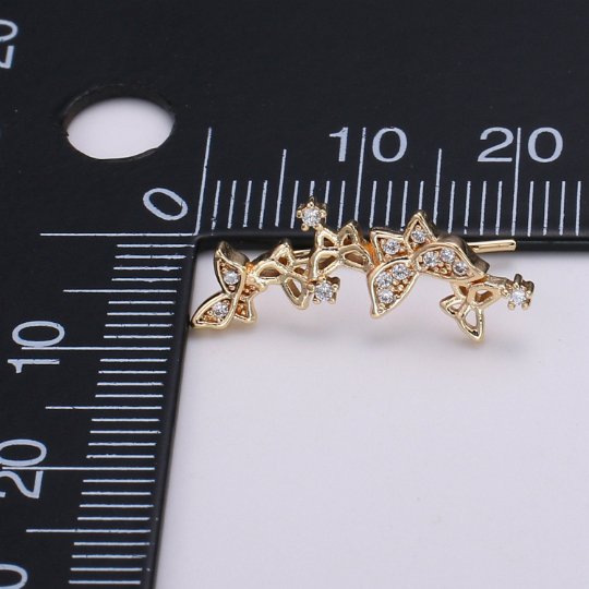 Butterfly ear climber, butterfly earrings, ear climber gold, ear crawler, dainty earrings, minimalist earrings, gold earrings P-002 - DLUXCA