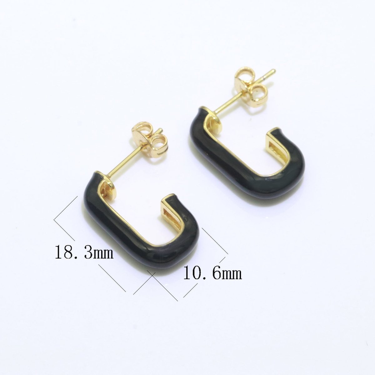 Candy Neon Enamel Hoops Earring Colorful C Shaped Earring for Everyday Wear T-082 ~ T-091 - DLUXCA