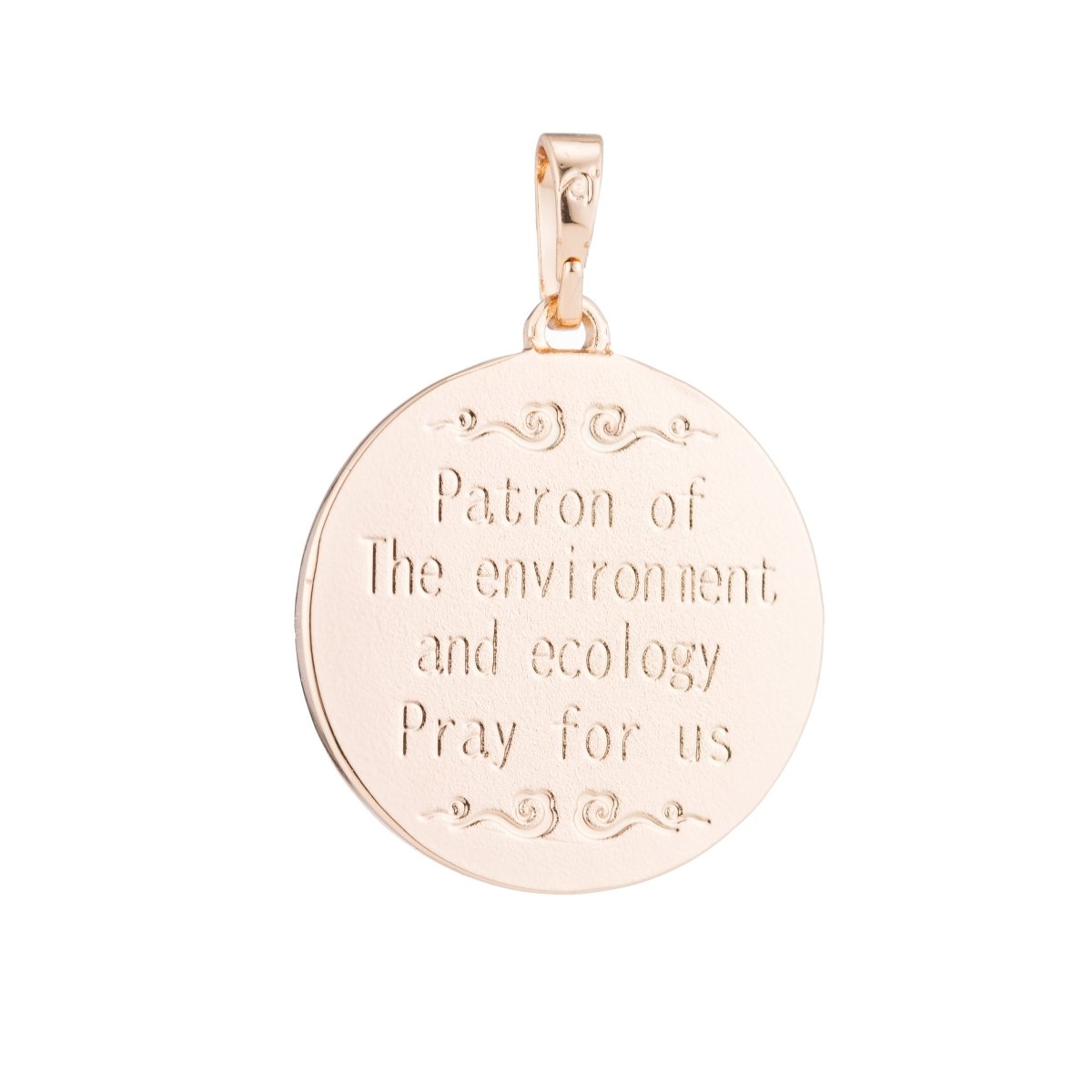 Catholic Medals Charms- Saint Kateri Tekakwitha - Lily of Mohawks Saint Coin Christian Catholic 18K, 24K Yellow gold Filled Pendant-medallas San Kateri Religious Jewelry H-518 - DLUXCA