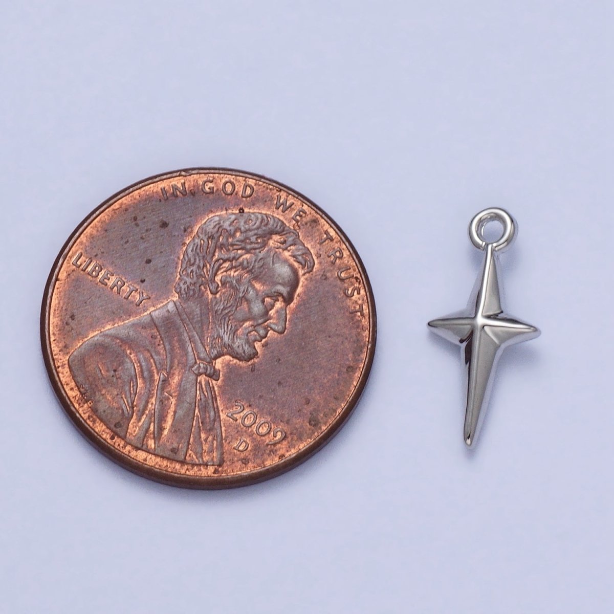 Celestial North Star 14mm Long Puffed Add-On Charm in Gold & Silver | AC046 AC047 - DLUXCA