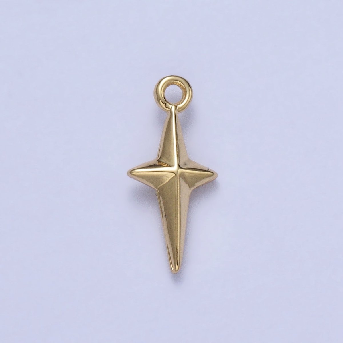 Celestial North Star 14mm Long Puffed Add-On Charm in Gold & Silver | AC046 AC047 - DLUXCA
