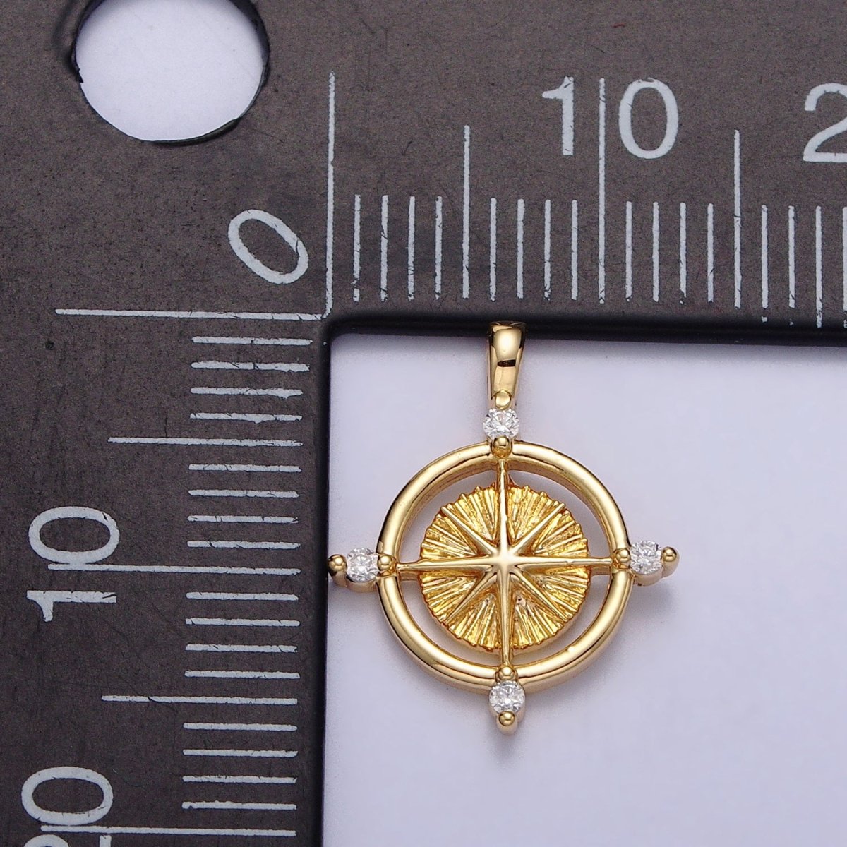 Celestial Northern Star Compass Clear CZ Add-On Charm in Gold & Silver | AC-127 AC-128 - DLUXCA
