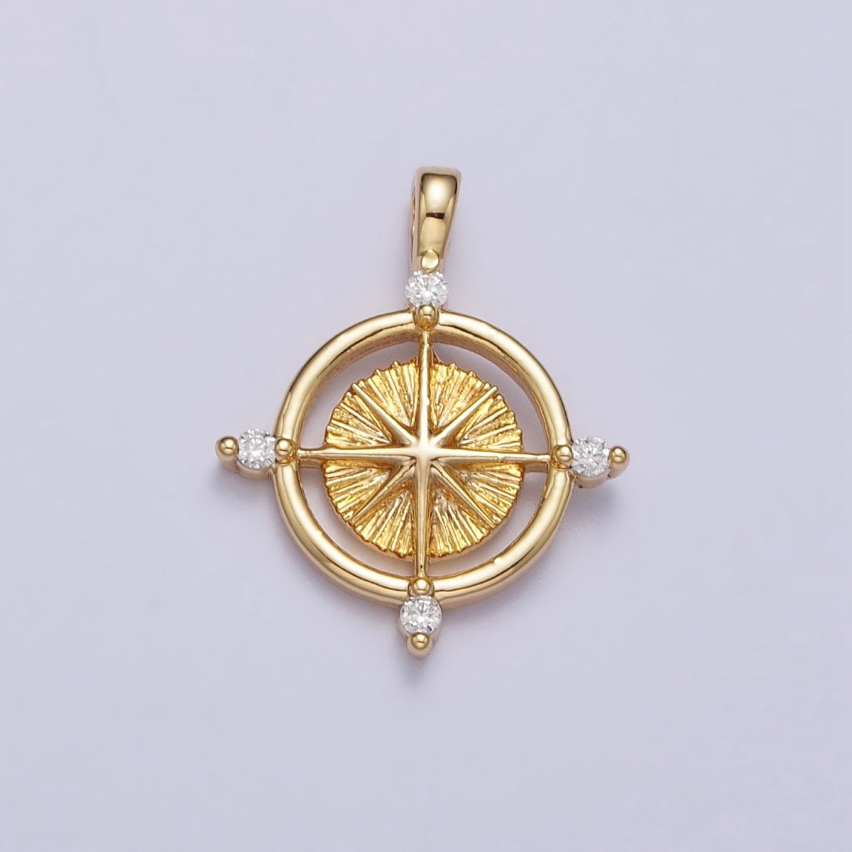 Celestial Northern Star Compass Clear CZ Add-On Charm in Gold & Silver | AC-127 AC-128 - DLUXCA