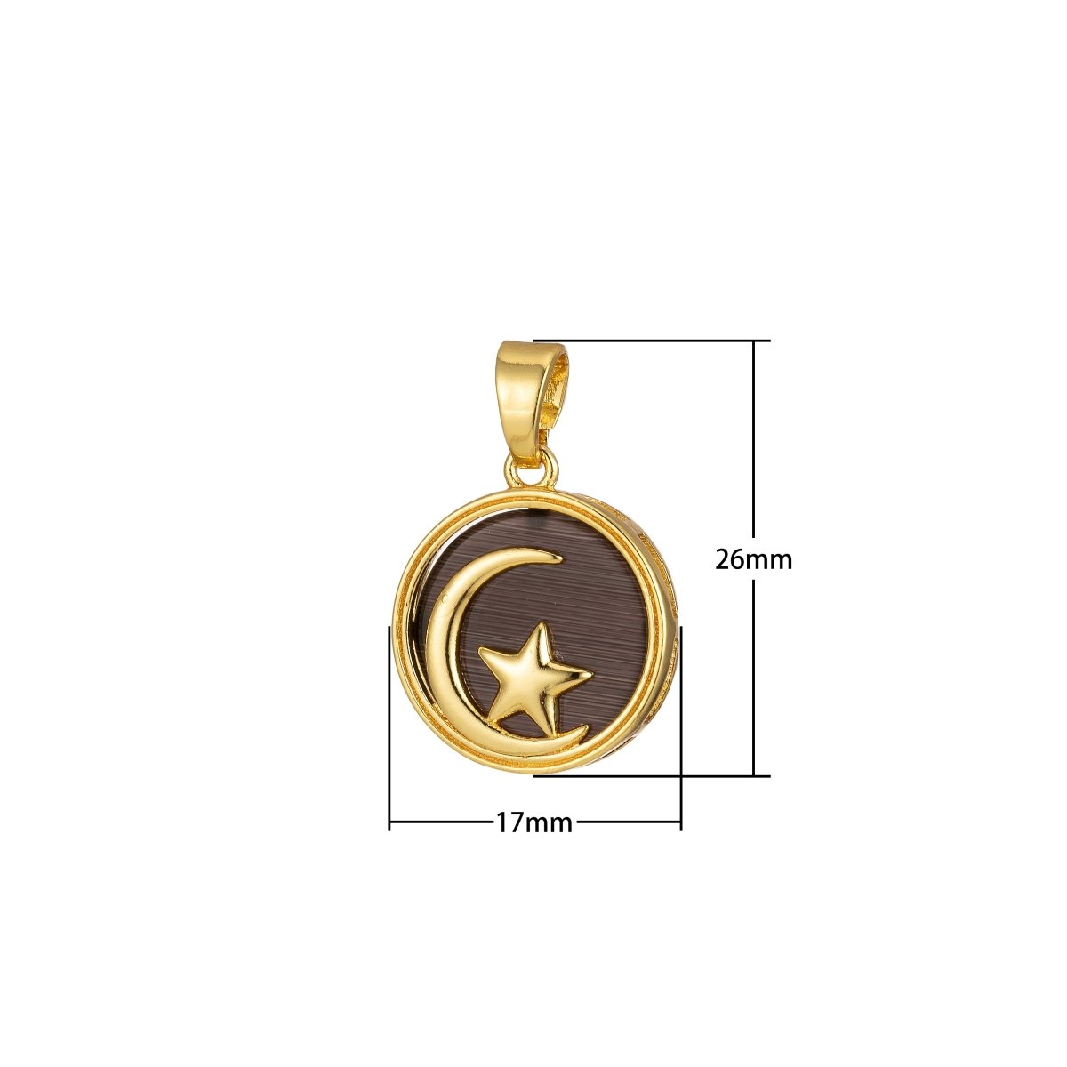 Celestial Pendant Crescent Moon Star Dainty Charm J-301~J-305 - DLUXCA