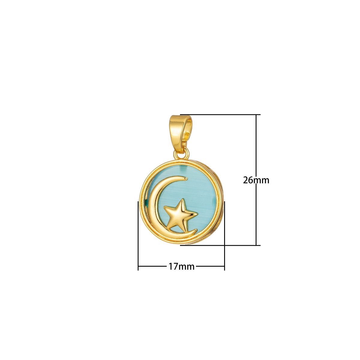 Celestial Pendant Crescent Moon Star Dainty Charm J-301~J-305 - DLUXCA