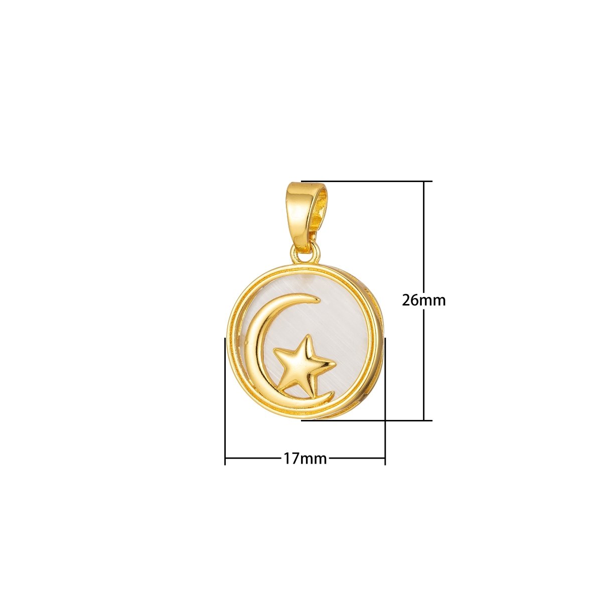 Celestial Pendant Crescent Moon Star Dainty Charm J-301~J-305 - DLUXCA