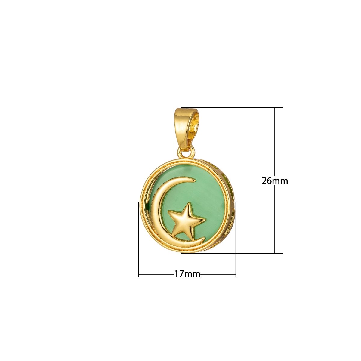 Celestial Pendant Crescent Moon Star Dainty Charm J-301~J-305 - DLUXCA