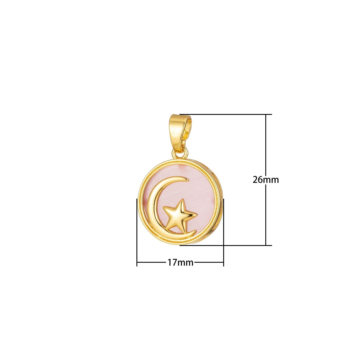Celestial Pendant Crescent Moon Star Dainty Charm J-301~J-305 - DLUXCA