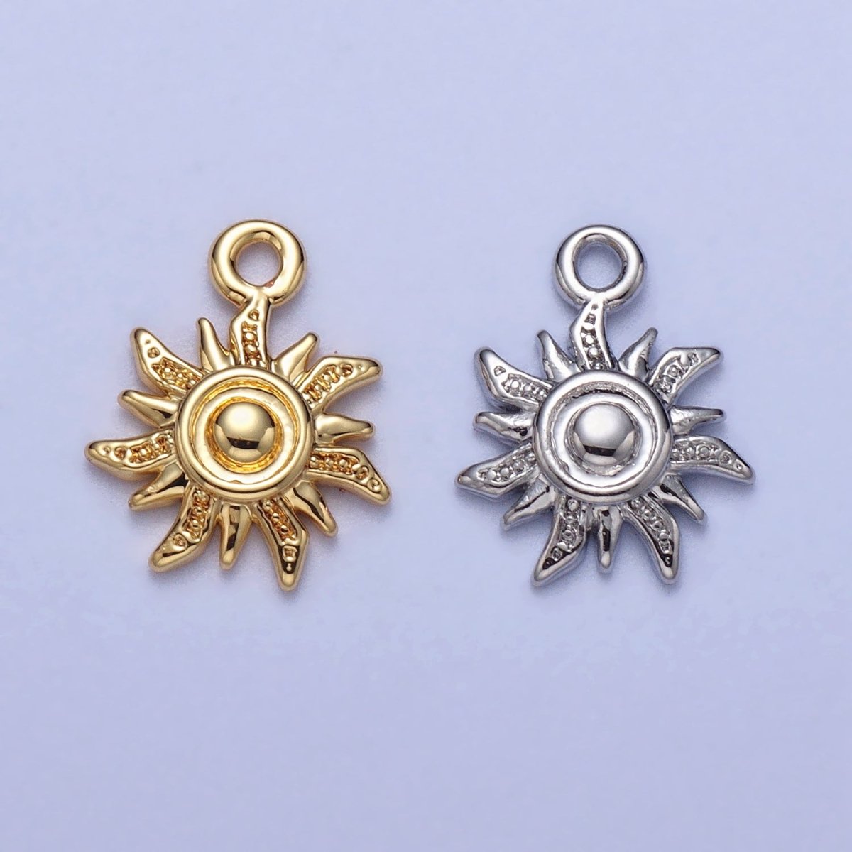 Celestial Textured Bohemian Yogi Sun Charm in Gold & Silver | AC-030 AC-031 - DLUXCA