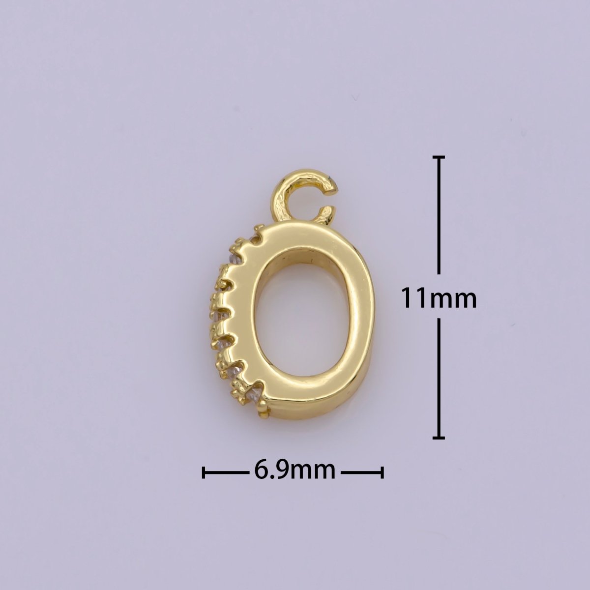 Charm Pendant bail with CZ Stone Detail, Necklace Connector Findings, Gold Filled over Brass L-530 - DLUXCA