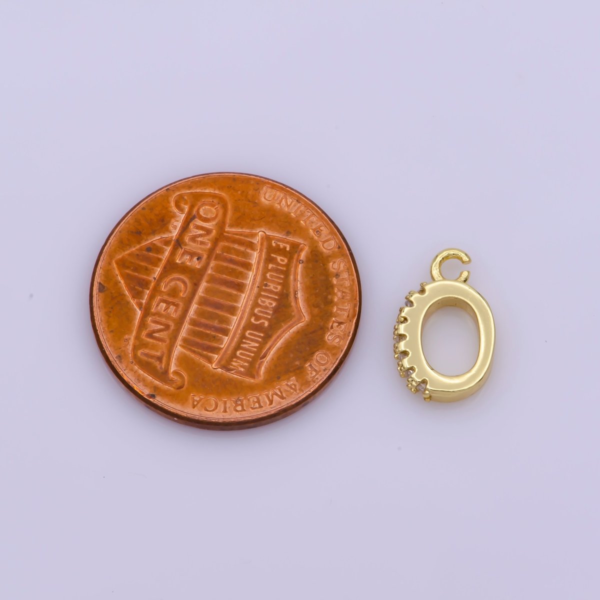 Charm Pendant bail with CZ Stone Detail, Necklace Connector Findings, Gold Filled over Brass L-530 - DLUXCA