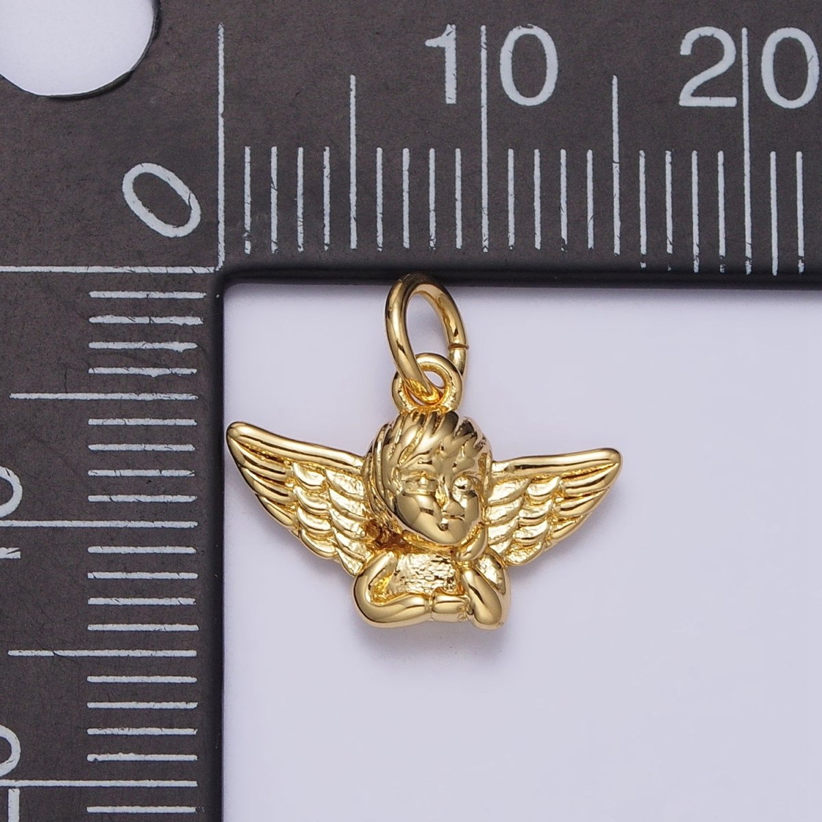 Cherub Baby Angel Valentine Puffed Add-On Charm in Gold & Silver | AC316 AC317 - DLUXCA