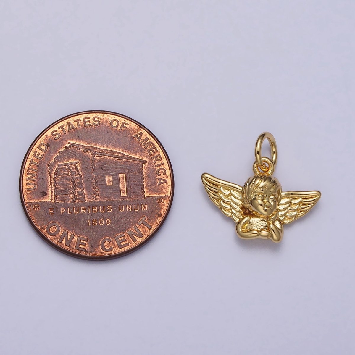 Cherub Baby Angel Valentine Puffed Add-On Charm in Gold & Silver | AC316 AC317 - DLUXCA
