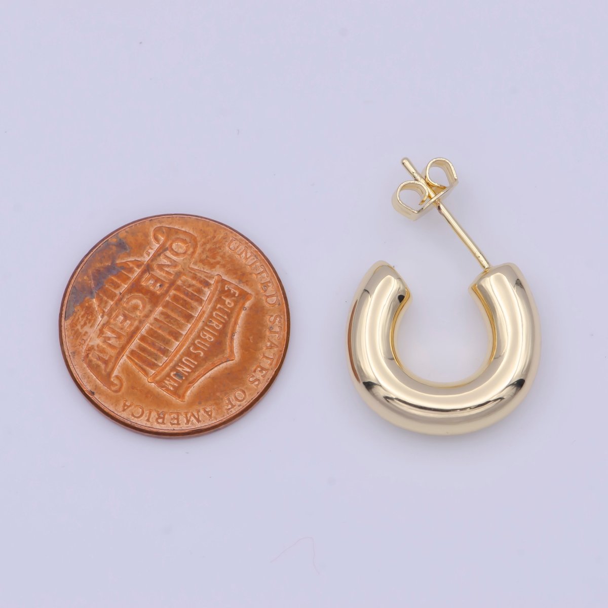 Chubby hoop earrings for women chunky hoop earring gold hoop earrings tube hoop earrings lightweight minimalist X-933 - DLUXCA