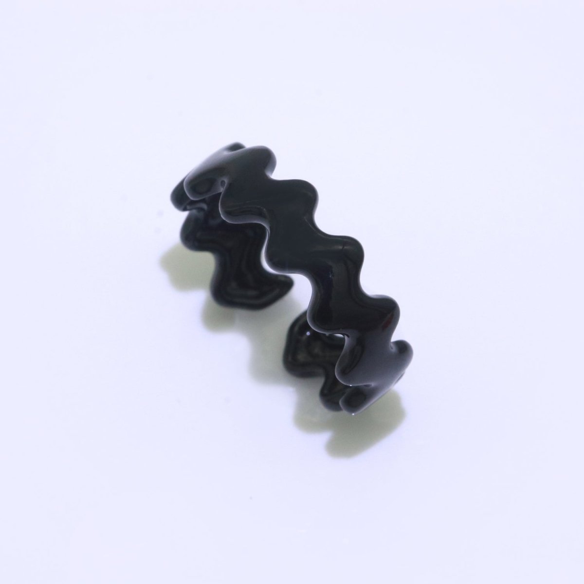 Chunky Brass Enamel Ring The Wave Open Adjustable Ring for Stackable Y2K Ring - DLUXCA